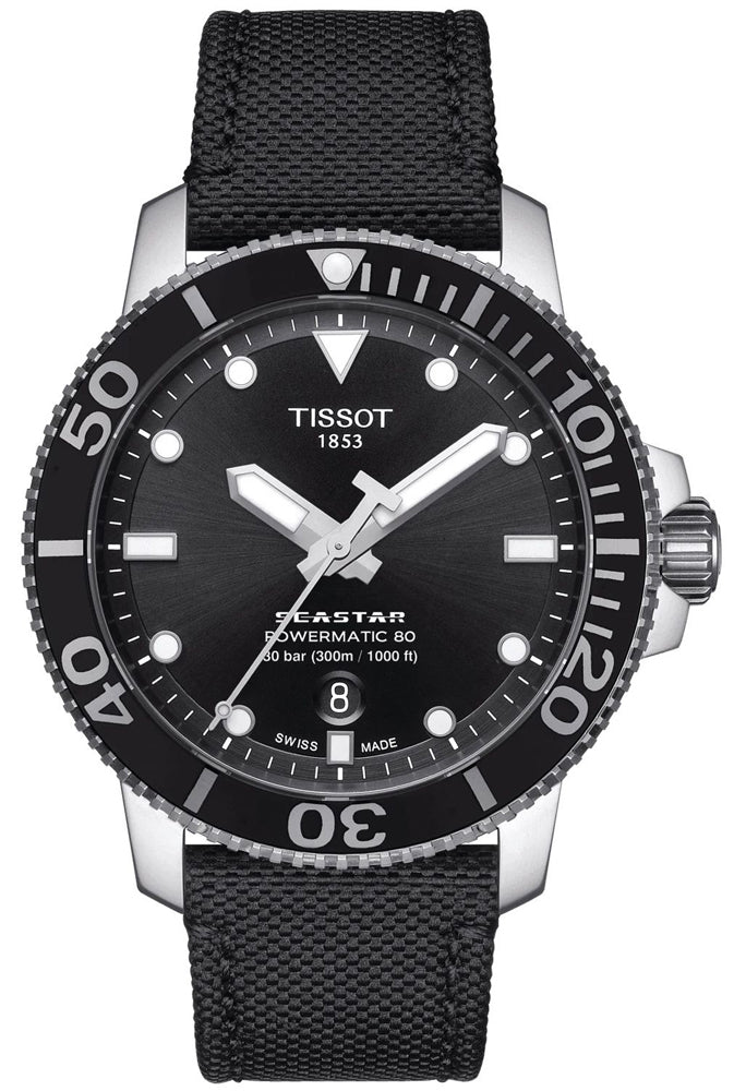  Shop Authentic Tissot Seastar 1000 Powermatic 80 Black Dial Black Nylon Strap Watch For Men - T120.407.17.051.00 - Luxxuri