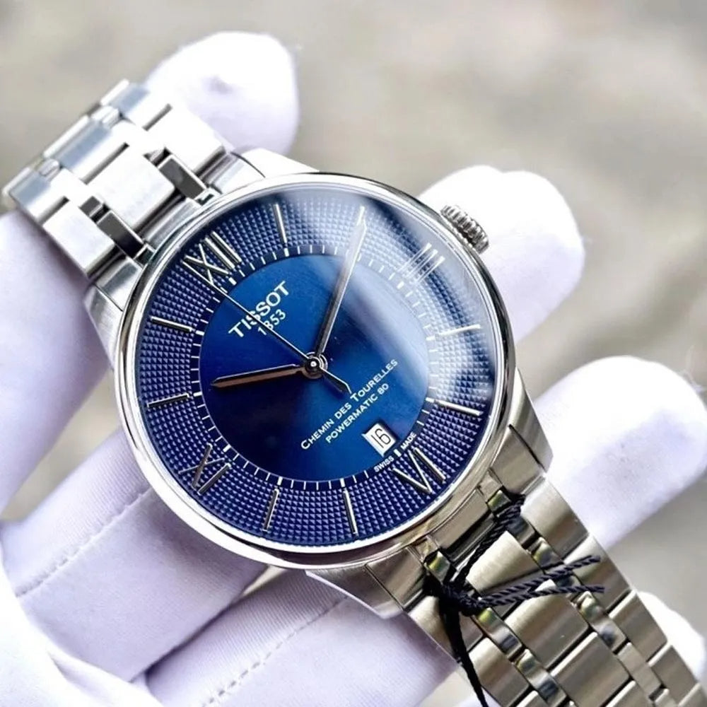  Shop Authentic Tissot Chemin Des Tourelles Powermatic 80 Blue Dial Silver Steel Strap Watch for Men - T099.407.11.048.00 - Luxxuri