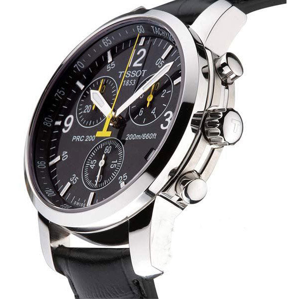  Shop Authentic Tissot T Race PRC 200 Chronograph Quartz Black Dial Black Leather Strap Watch for Men - T17.1.526.52 - Luxxuri