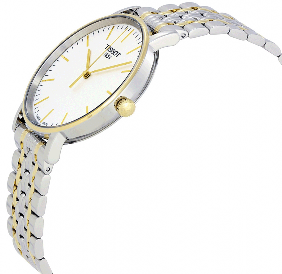  Shop Authentic Tissot Everytime Medium White Dial Two Tone Mesh Bracelet Watch For Men - T109.410.22.031.00 - Luxxuri