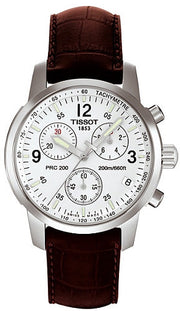  Shop Authentic Tissot T Race PRC 200 Chronograph White Dial Brown Leather Strap Watch for Men -  T17.1.516.32 - Luxxuri