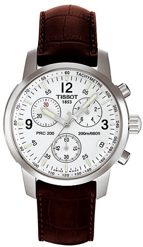  Shop Authentic Tissot T Race PRC 200 Chronograph White Dial Brown Leather Strap Watch for Men -  T17.1.516.32 - Luxxuri