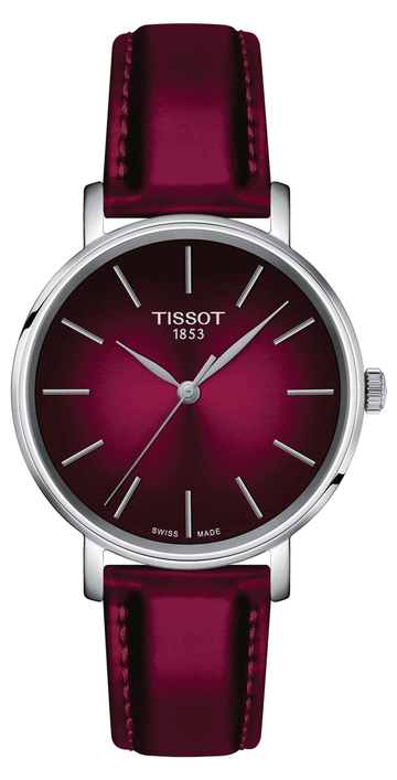  Shop Authentic Tissot Everytime Lady Burgundy Dial Burgundy Leather Strap Watch for Women - T143.210.17.331.00 - Luxxuri