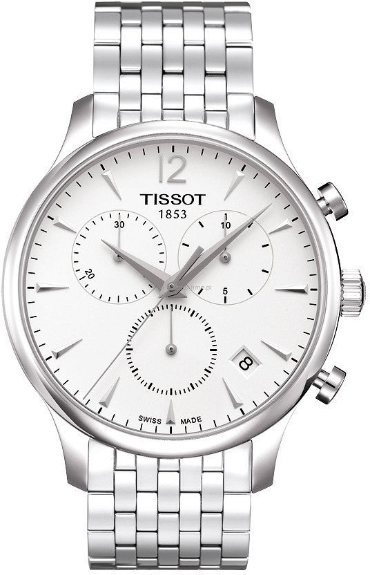  Shop Authentic Tissot T Classic Tradition Chronograph White Dial Silver Steel Strap Watch For Men - T063.617.11.037.00 - Luxxuri