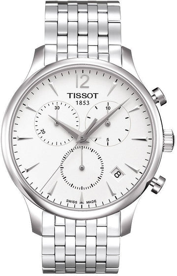  Shop Authentic Tissot T Classic Tradition Chronograph White Dial Silver Steel Strap Watch For Men - T063.617.11.037.00 - Luxxuri