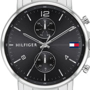  Shop Authentic Tommy Hilfiger Daniel Black Dial Silver Steel Strap Watch for Men - 1710413 - Luxxuri