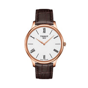  Shop Authentic Tissot Tradition 5.5 White Dial Brown Leather Strap Watch for Men - T063.409.36.018.00 - Luxxuri