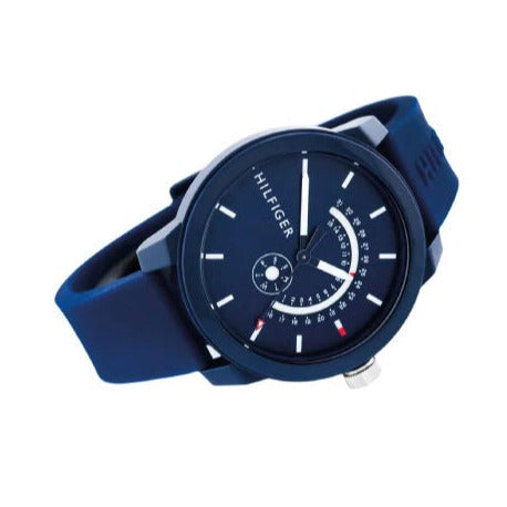  Shop Authentic Tommy Hilfiger Denim Quartz Blue Dial Blue Rubber Strap Watch for Men - 1791482 - Luxxuri