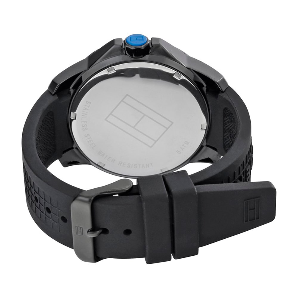  Shop Authentic Tommy Hilfiger Sport Multifunction Black Dial Black Rubber Strap Watch for Men - 1790983 - Luxxuri