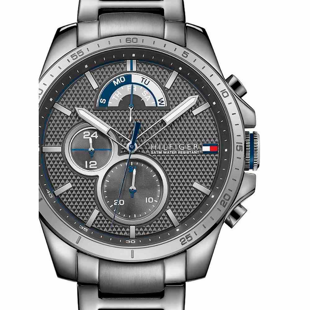  Shop Authentic Tommy Hilfiger Decker Quartz Black Dial Black Steel Strap Watch for Men - 1791347 - Luxxuri