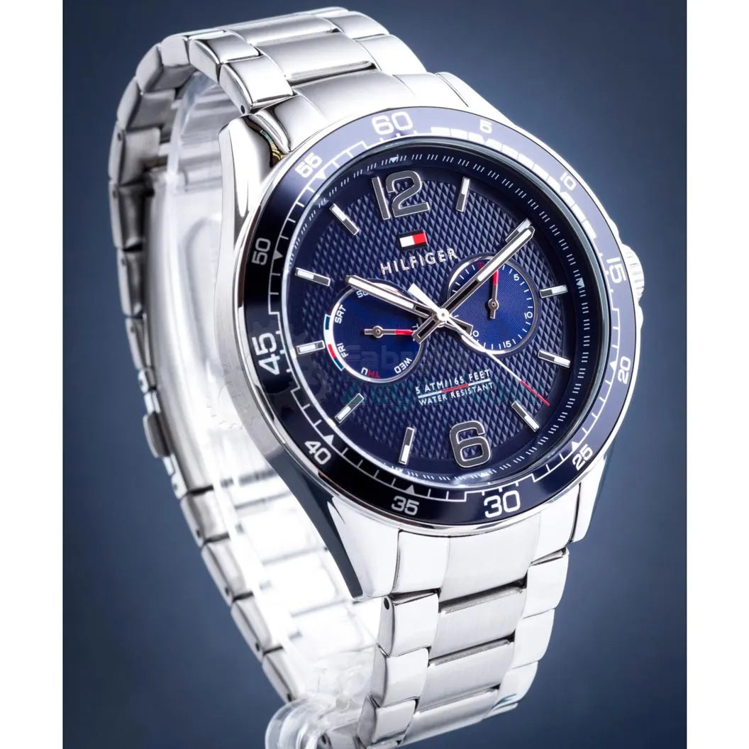  Shop Authentic Tommy Hilfiger Erik Chronograph Blue Dial Silver Steel Strap Watch for Men - 1791366 - Luxxuri