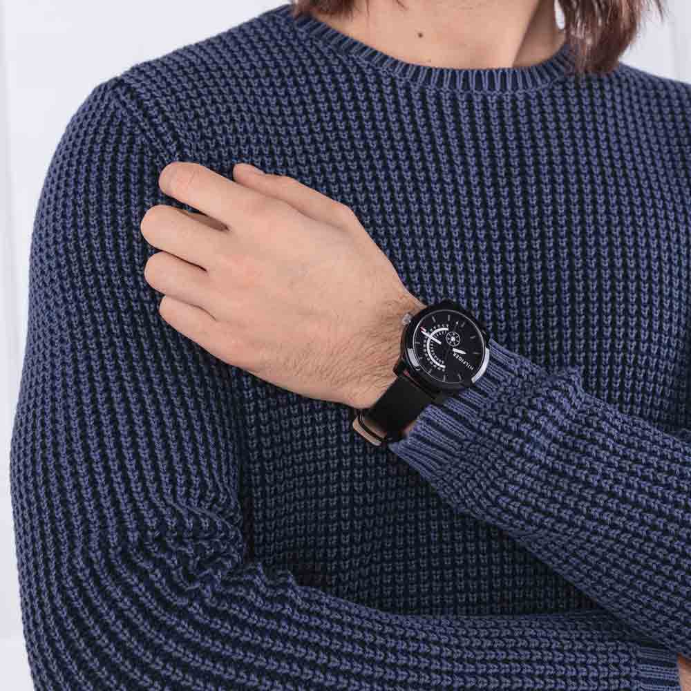  Shop Authentic Tommy Hilfiger Denim Quartz Black Dial Black Leather Strap Watch for Men - 1791479 - Luxxuri