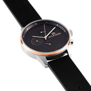  Shop Authentic Tommy Hilfiger Chase Chronograph Quartz Grey Dial Black Leather Strap Watch For Men - 1791488 - Luxxuri
