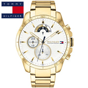  Shop Authentic Tommy Hilfiger Iconic Quartz White Dial Gold Steel Strap Watch for Men - 1791538 - Luxxuri