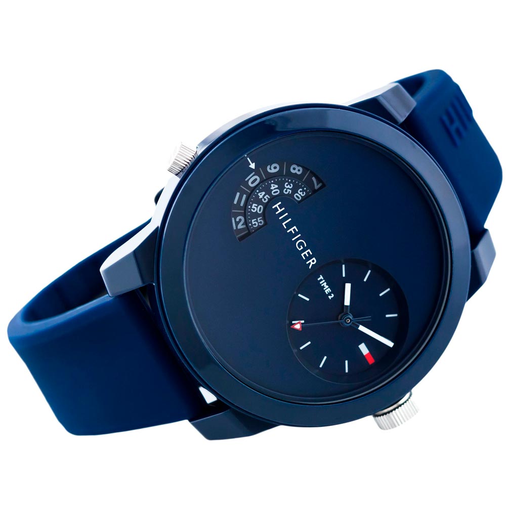  Shop Authentic Tommy Hilfiger Denim Blue Dial Blue Rubber Strap Watch for Men - 1791556 - Luxxuri