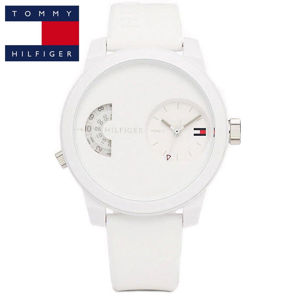  Shop Authentic Tommy Hilfiger Denim White Dial White Rubber Strap Watch for Men - 1791558 - Luxxuri