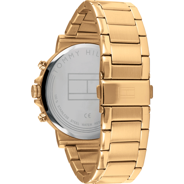  Shop Authentic Tommy Hilfiger Daniel Chronograph Blue Dial Gold Steel Strap Watch for Men - 1710384 - Luxxuri