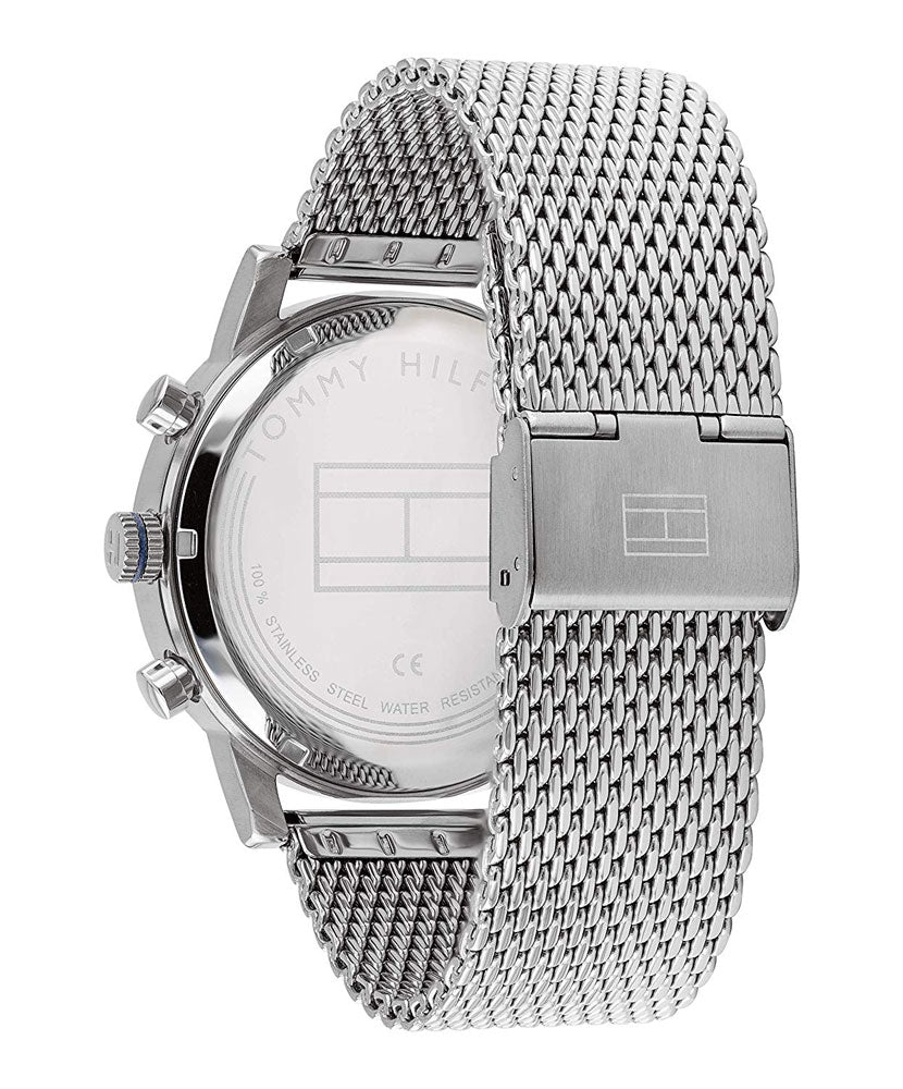  Shop Authentic Tommy Hilfiger Kane Black Dial Silver Mesh Bracelet Watch for Men - 1710402 - Luxxuri