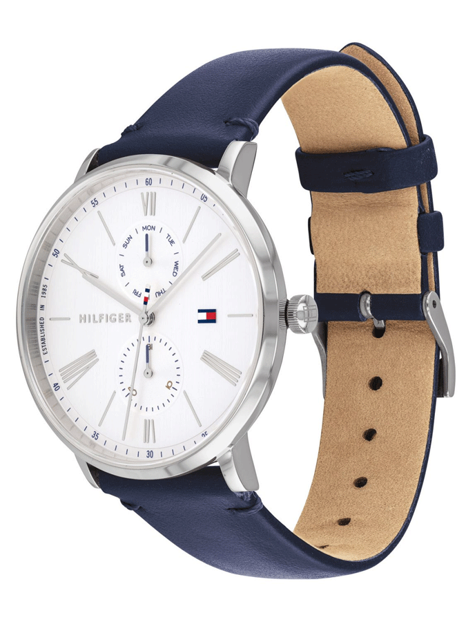  Shop Authentic Tommy Hilfiger Jenna White Dial Blue Leather Strap Watch for Women - 1782072 - Luxxuri