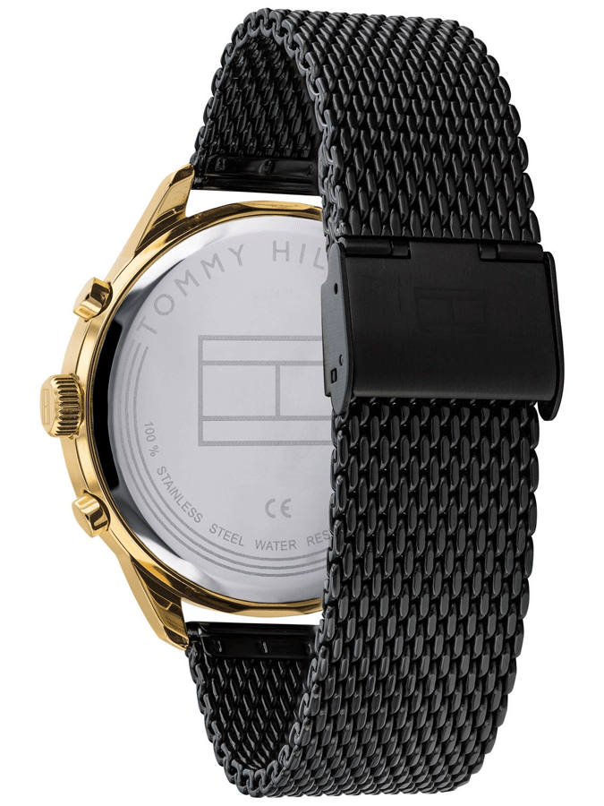  Shop Authentic Tommy Hilfiger Chase Quartz Black Dial Black Mesh Bracelet Watch for Men - 1791580 - Luxxuri