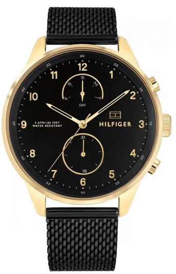  Shop Authentic Tommy Hilfiger Chase Quartz Black Dial Black Mesh Bracelet Watch for Men - 1791580 - Luxxuri