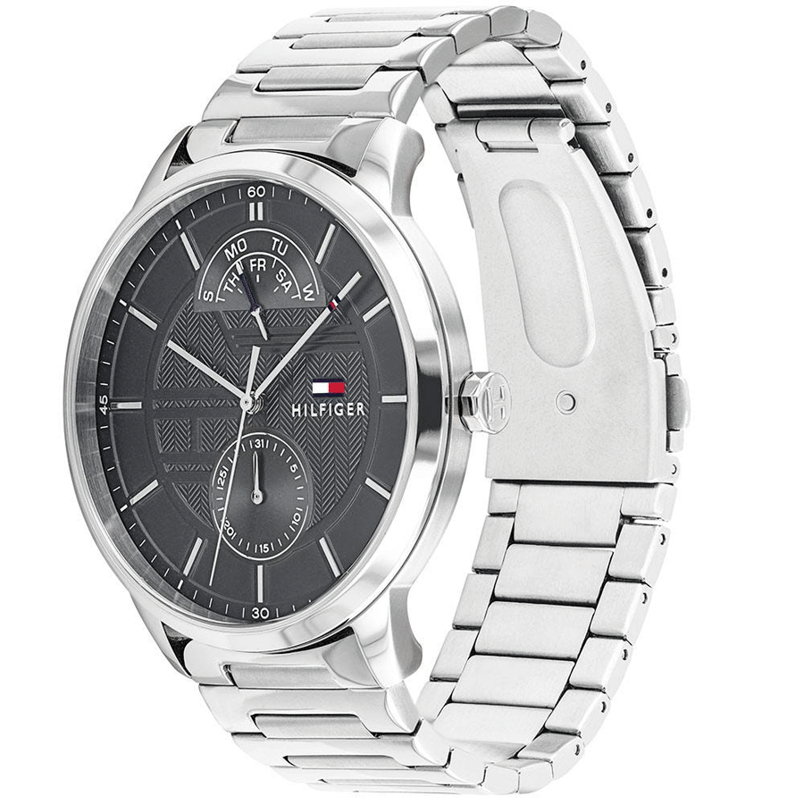  Shop Authentic Tommy Hilfiger Hunter Grey Dial Silver Steel Strap Watch for Men - 1791608 - Luxxuri