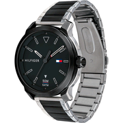  Shop Authentic Tommy Hilfiger Sneaker Quartz Black Dial Two Tone Steel Strap Watch for Men - 1791619 - Luxxuri
