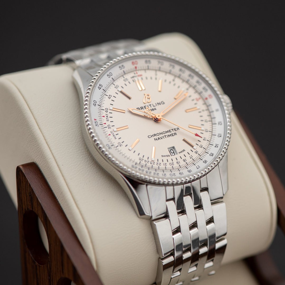  Shop Authentic Breitling Navitimer Automatic 41mm White Dial Stainless Steel Mens Watch - A17326211G1A1 - Luxxuri