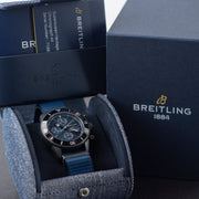  Shop Authentic Breitling Superocean Heritage Chronograph 44 Outerknown Blue Dial Blue NATO Strap Watch for Men - M133132A1C1W1 - Luxxuri