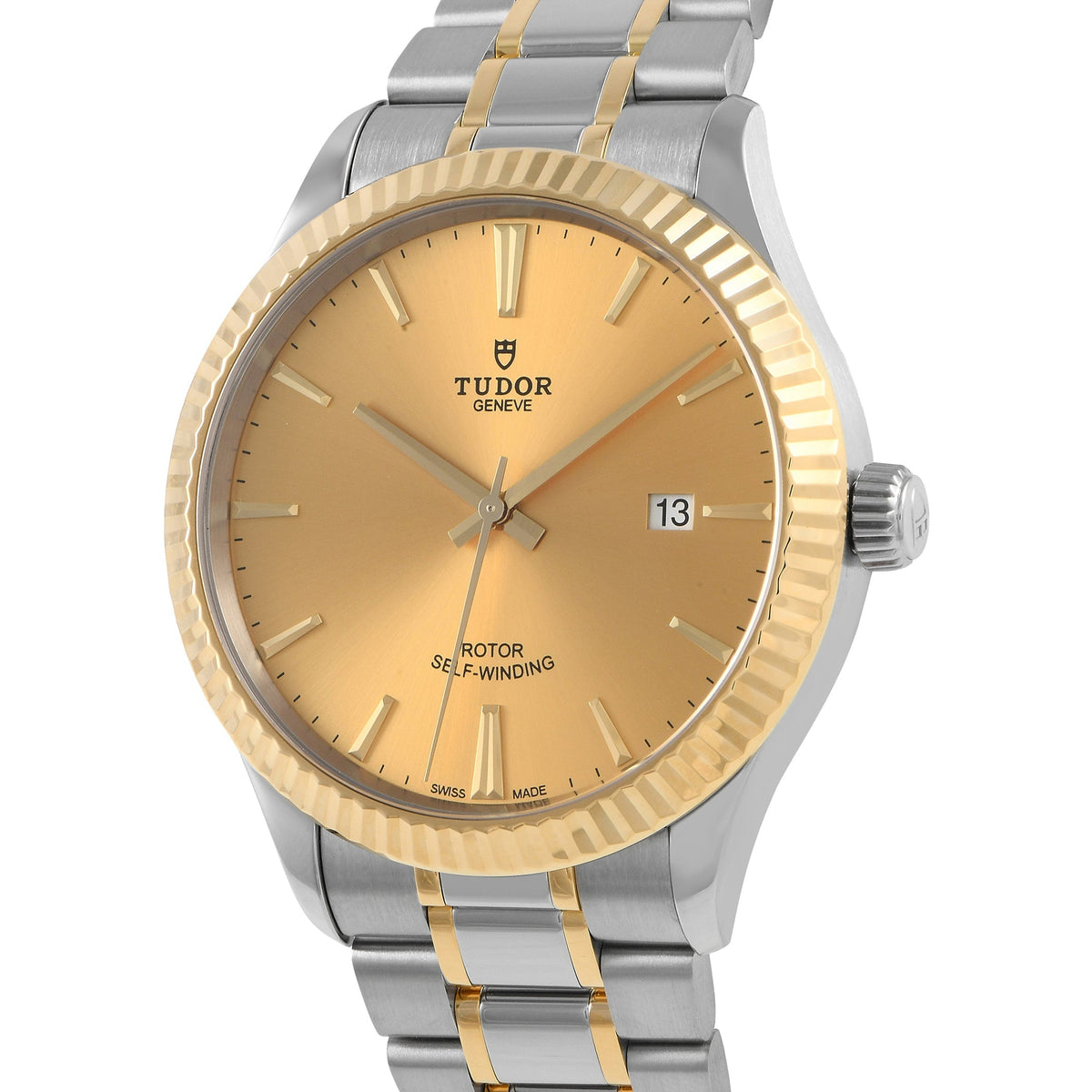  Shop Authentic Tudor Style Automatic Gold Dial Two Tone Steel Strap Watch for Men - M12713-0001 - Luxxuri