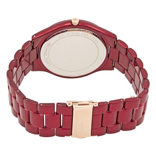  Shop Authentic Michael Kors Slim Runway Red Dial Red Steel Strap Watch For Women - MK3895 - Luxxuri