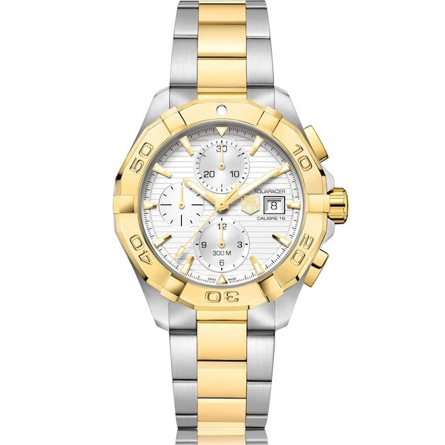  Shop Authentic Tag Heuer Aquaracer Caliber 16 Automatic White Dial Two Tone Steel Strap Watch for Men - CAY2121.BB0923 - Luxxuri