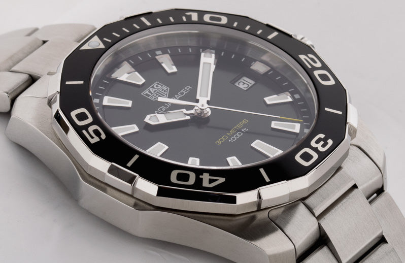  Shop Authentic Tag Heuer Aquaracer Black Dial Silver Steel Strap Watch for Men - WAY111A.BA0928 - Luxxuri