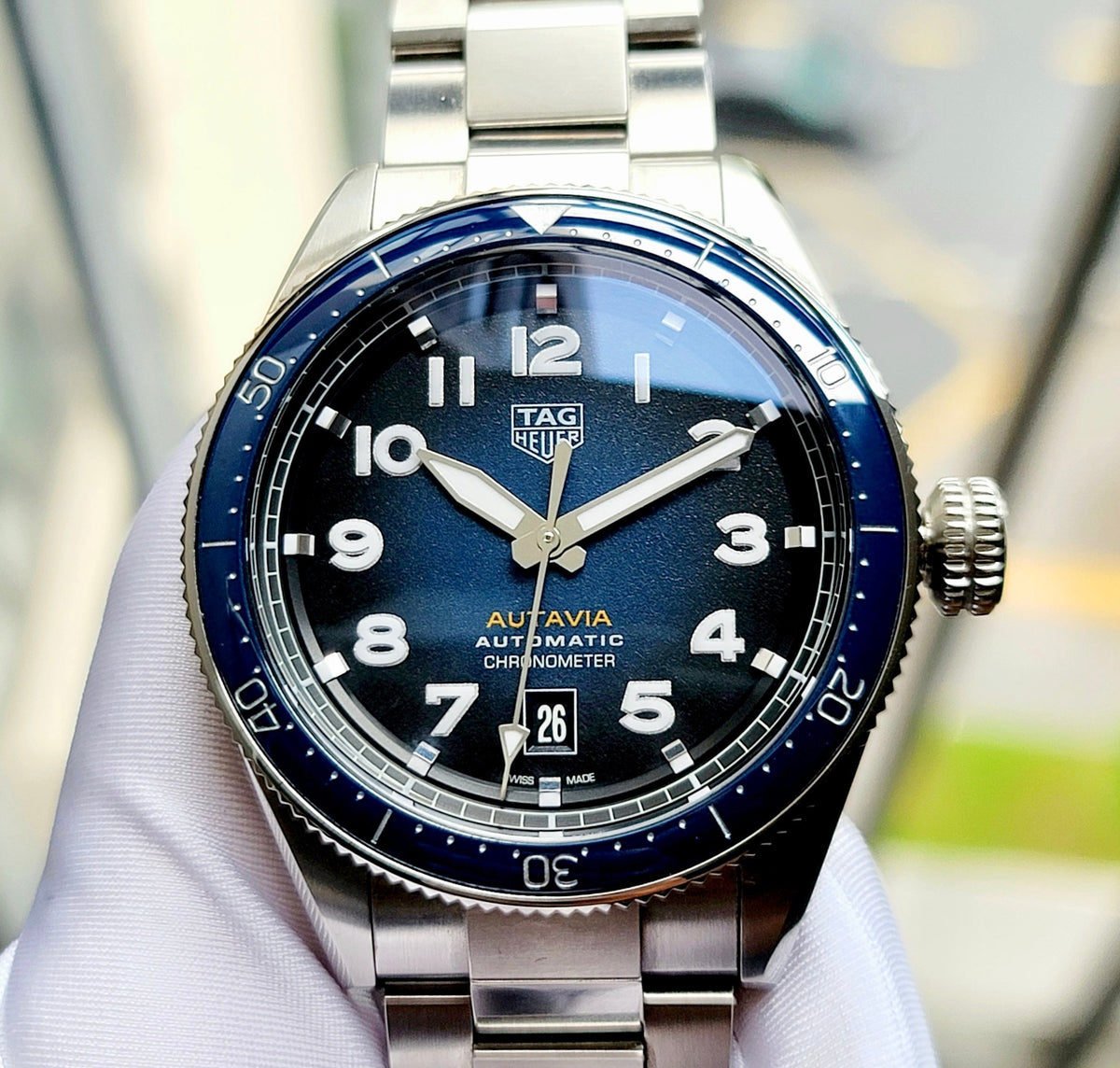  Shop Authentic Tag Heuer Autavia Blue Dial Watch for Men - WBE5116.EB0173 - Luxxuri