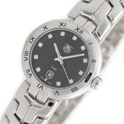  Shop Authentic Tag Heuer Link Quartz Diamonds Black Dial Silver Steel Strap Watch for Women - WAT1410.BA0954 - Luxxuri