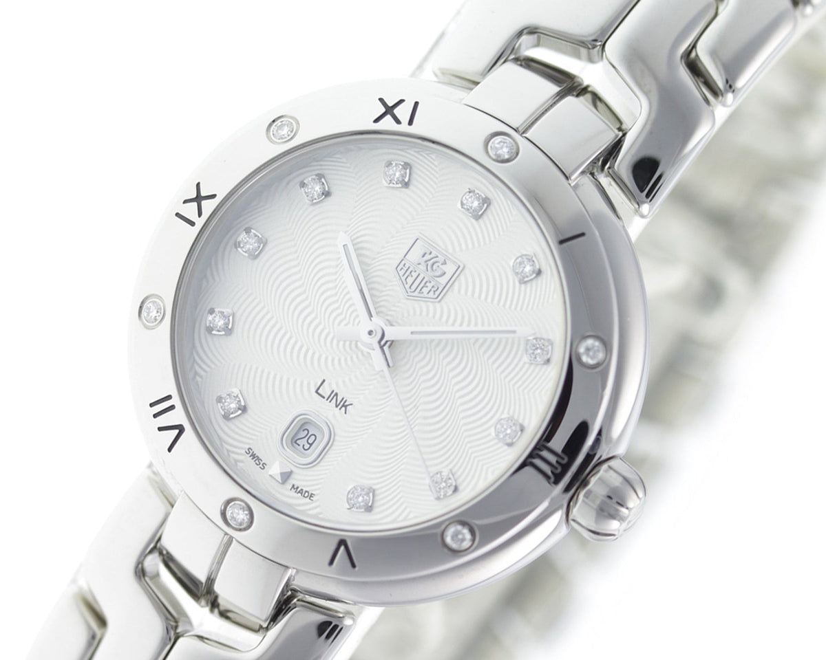  Shop Authentic Tag Heuer Link Diamonds Silver Dial Silver Steel Strap Watch for Women - WAT1413.BA0954 - Luxxuri