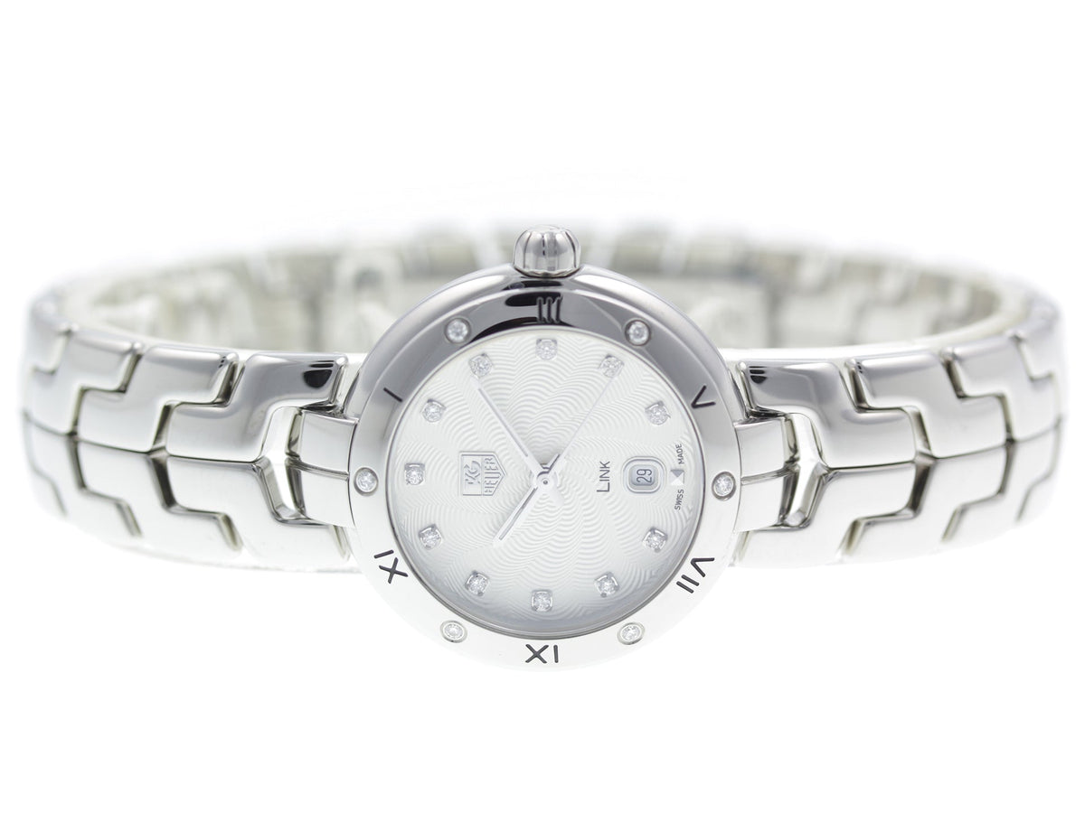  Shop Authentic Tag Heuer Link Diamonds Silver Dial Silver Steel Strap Watch for Women - WAT1413.BA0954 - Luxxuri