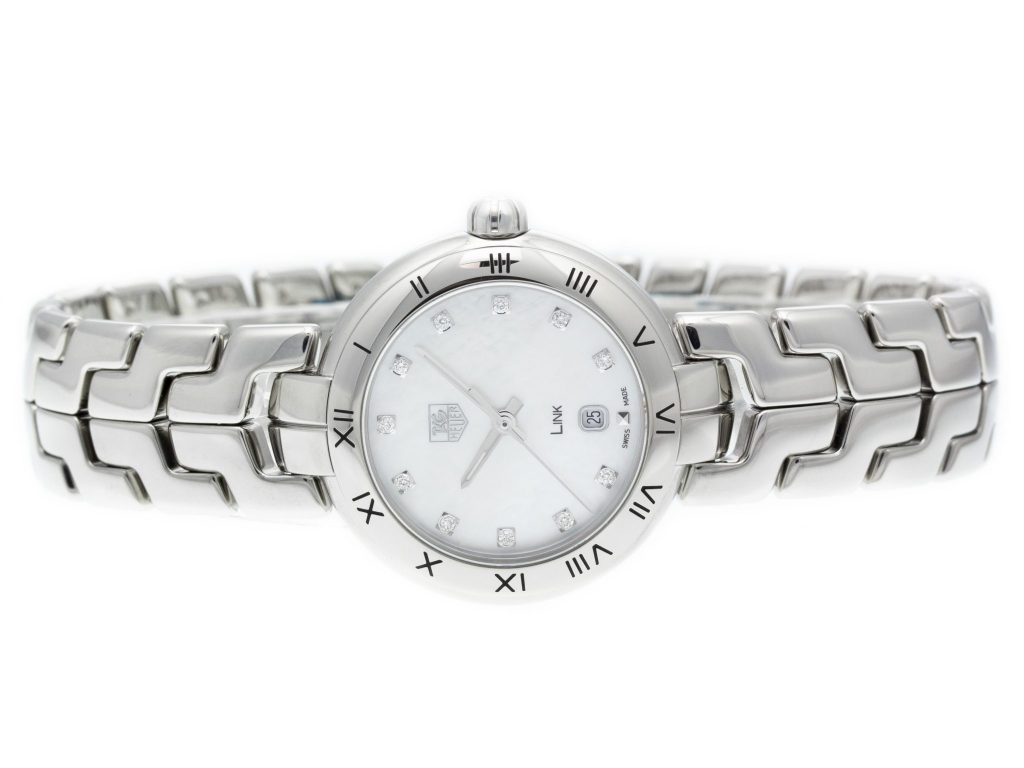  Shop Authentic Tag Heuer Link Diamonds Mother of Pearl Dial Silver Steel Strap Watch for Women -  WAT1417.BA0954 - Luxxuri