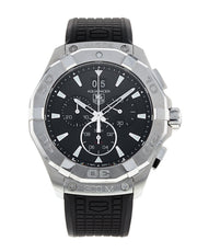  Shop Authentic Tag Heuer Aquaracer Chronograph Black Dial Black Rubber Strap Watch for Men - CAY1110.FT6041 - Luxxuri