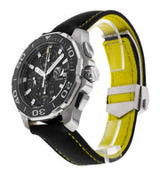  Shop Authentic Tag Heuer Aquaracer Automatic Chronograph Black Dial Black Nylon Strap Watch for Men - CAY211A.FC6361 - Luxxuri