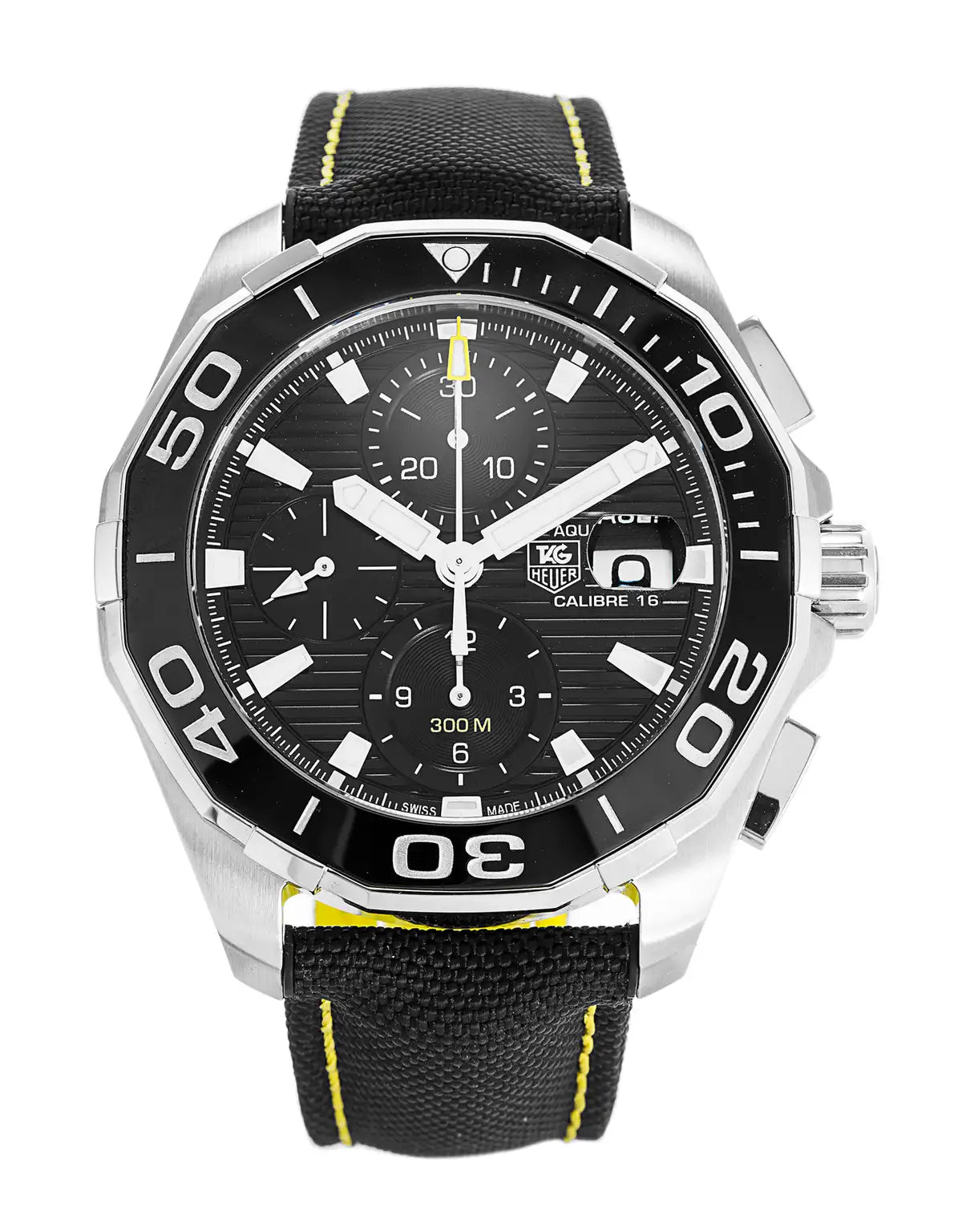  Shop Authentic Tag Heuer Aquaracer Automatic Chronograph Black Dial Black Nylon Strap Watch for Men - CAY211A.FC6361 - Luxxuri