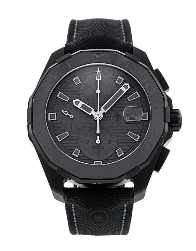  Shop Authentic Tag Heuer Aquaracer Automatic Chronograph Special Edition Titanium Grey Dial Black Leather Strap Watch for Men - CAY218B.FC6370 - Luxxuri