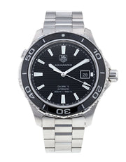  Shop Authentic Tag Heuer Aquaracer Caliber 5 Automatic Black Dial Silver Steel Strap Watch for Men - WAK2110.BA0830 - Luxxuri