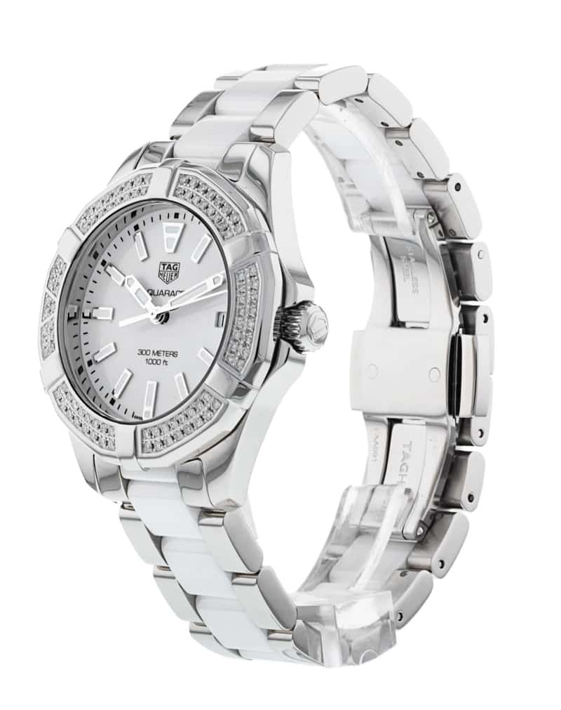  Shop Authentic Tag Heuer Aquaracer Diamonds White Dial Two Tone Steel Strap Watch for Women - WAY131F.BA0914 - Luxxuri