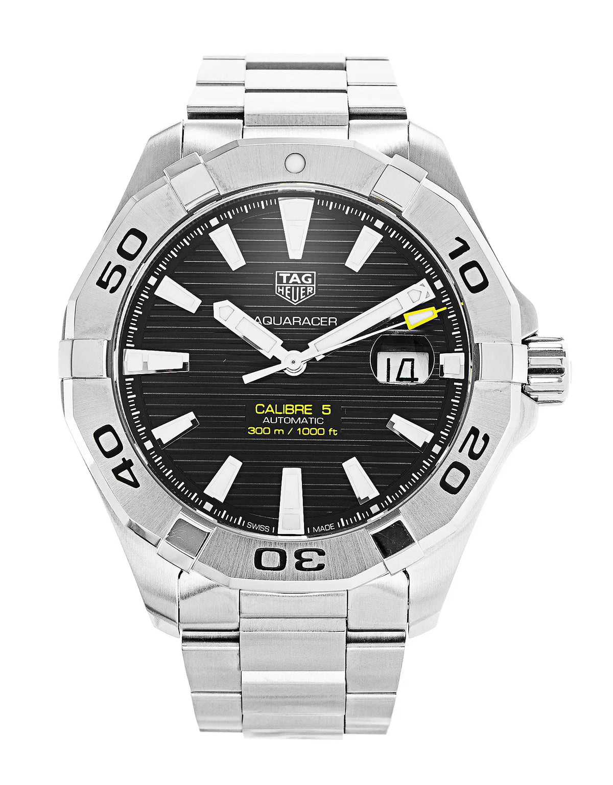  Shop Authentic Tag Heuer Aquaracer Automatic Black Dial Silver Steel Strap Watch for Men - WAY2010.BA0927 - Luxxuri