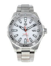  Shop Authentic Tag Heuer Aquaracer Calibre 5 Automatic White Dial Silver Steel Strap Watch for Men - WAY2013.BA0927 - Luxxuri