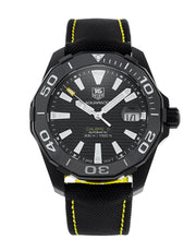  Shop Authentic Tag Heuer Aquaracer Calibre 5 Automatic Black Dial Black Nylon Strap Watch for Men - WAY218A.FC6362 - Luxxuri