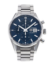  Shop Authentic Tag Heuer Carrera Chronograph 41mm Blue Dial Silver Steel Strap Watch for Men - CBK2112.BA0715 - Luxxuri