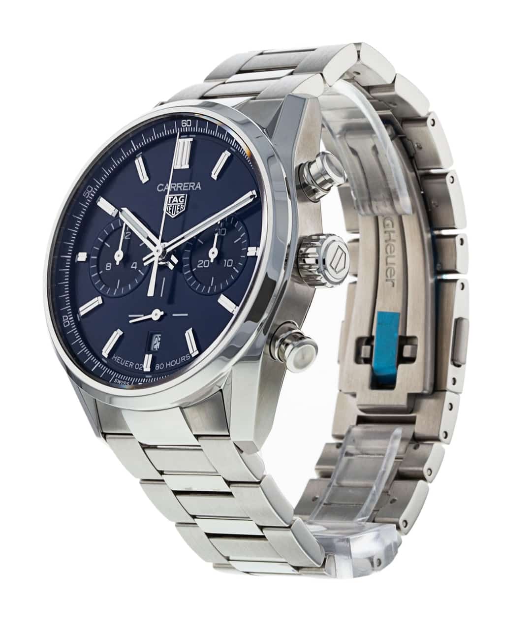  Shop Authentic Tag Heuer Carrera Chronograph Blue Dial Silver Steel Strap Watch for Men - CBN2011.BA0642 - Luxxuri