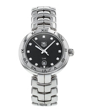  Shop Authentic Tag Heuer Link Quartz Diamonds Black Dial Silver Steel Strap Watch for Women - WAT1410.BA0954 - Luxxuri